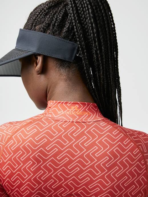 Women J.Lindeberg Faded Rose Bridge Monogram Asa Print Compression Top Clothing 8R622630