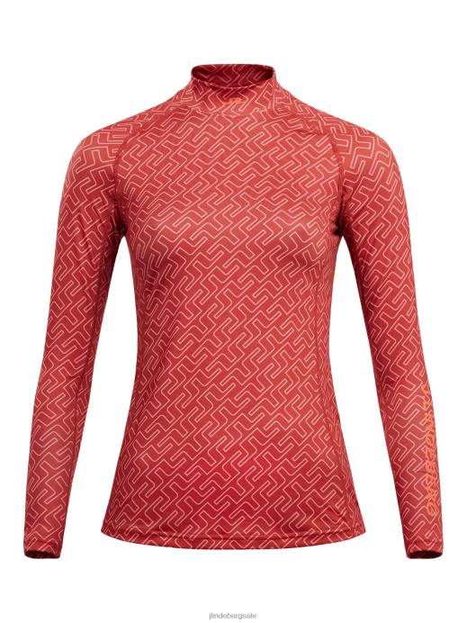 Women J.Lindeberg Faded Rose Bridge Monogram Asa Print Compression Top Clothing 8R622630