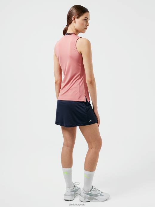 Women J.Lindeberg Faded Rose Leya Sleeveless Golf Top Clothing 8R622631
