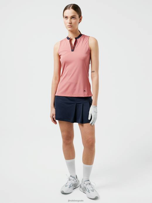 Women J.Lindeberg Faded Rose Leya Sleeveless Golf Top Clothing 8R622631