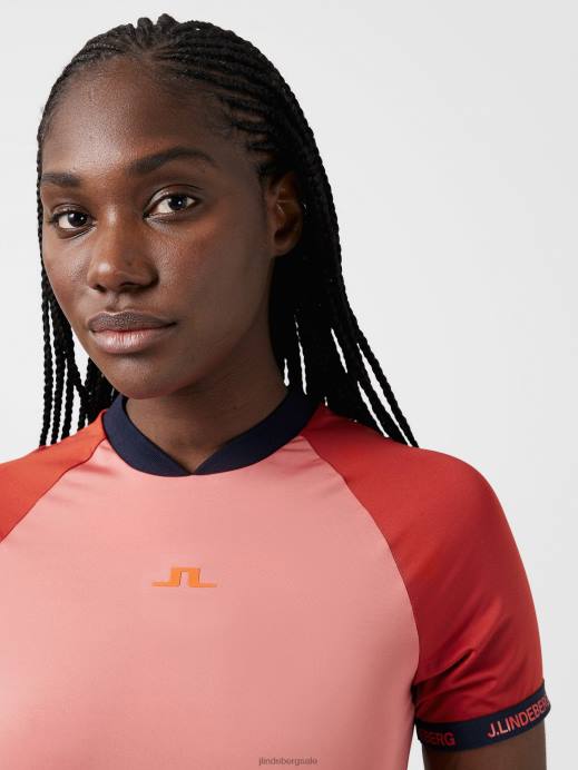 Women J.Lindeberg Faded Rose Sienna Golf Top Clothing 8R622610