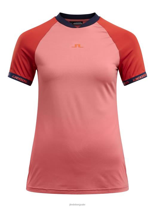 Women J.Lindeberg Faded Rose Sienna Golf Top Clothing 8R622610