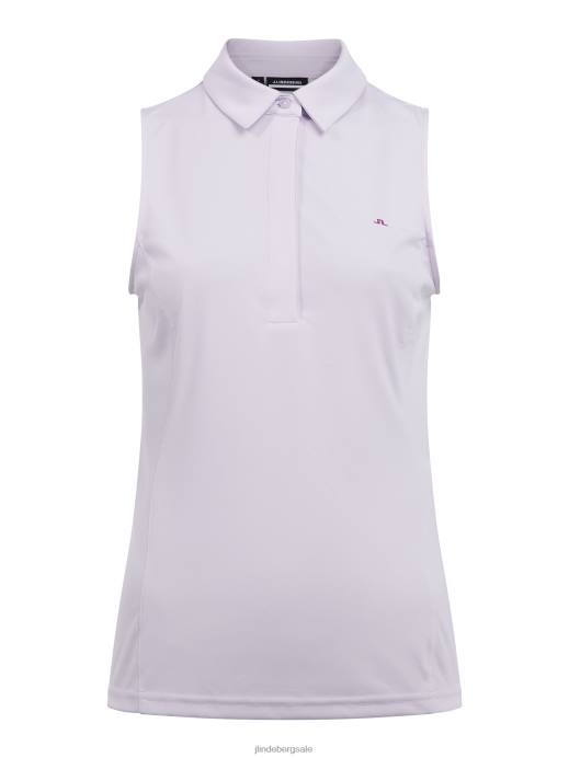 Women J.Lindeberg Lavender Fog Dena Sleeveless Golf Top Clothing 8R622625