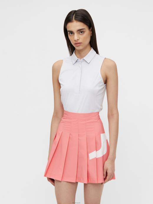 Women J.Lindeberg Light Grey Dena Sleeveless Golf Top Clothing 8R622655