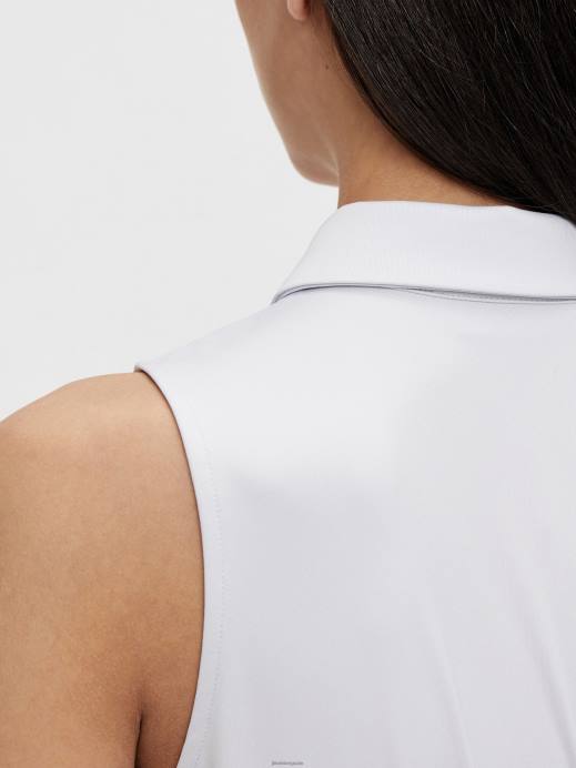 Women J.Lindeberg Light Grey Dena Sleeveless Golf Top Clothing 8R622655