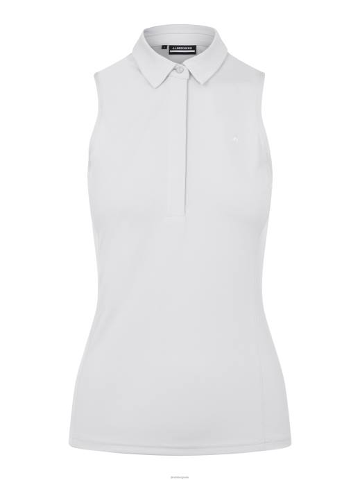 Women J.Lindeberg Light Grey Dena Sleeveless Golf Top Clothing 8R622655