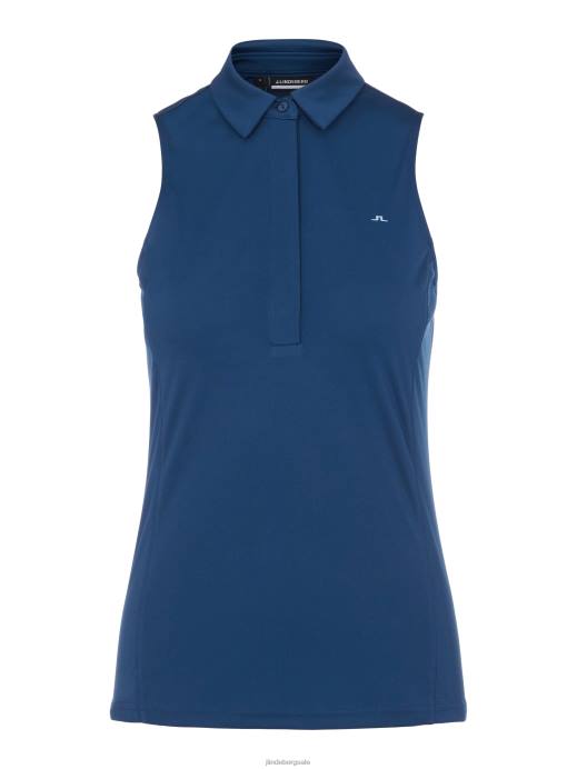 Women J.Lindeberg Midnight Blue Dena Sleeveless Golf Top Clothing 8R622653