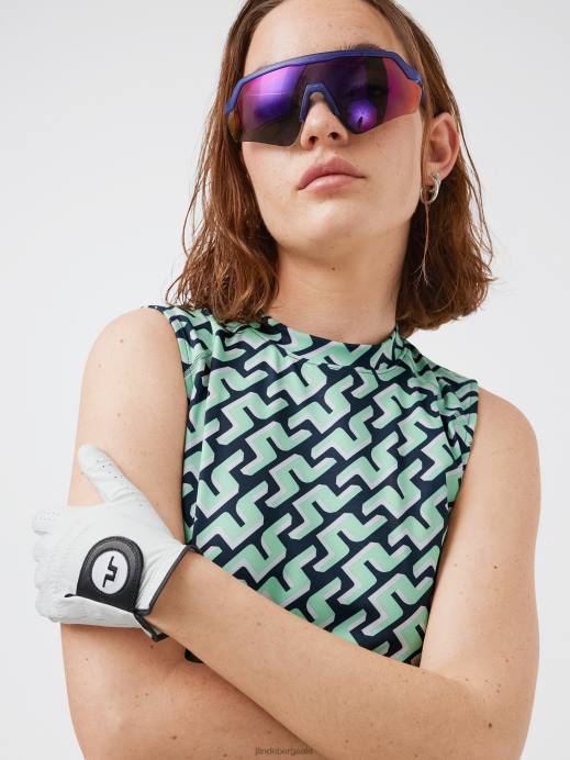 Women J.Lindeberg Navy 3D Bridge Monogram Mona Sleeveless Golf Top Clothing 8R622592