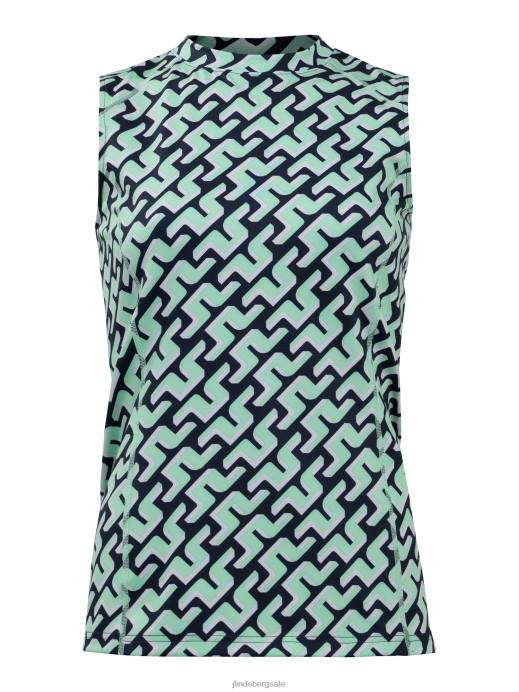 Women J.Lindeberg Navy 3D Bridge Monogram Mona Sleeveless Golf Top Clothing 8R622592