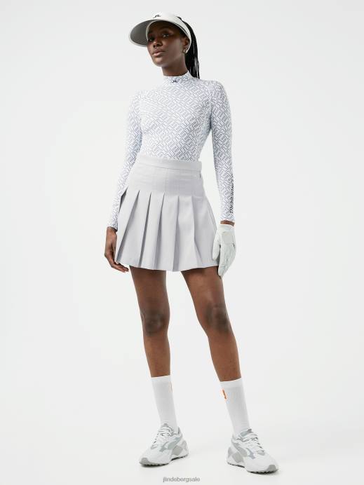 Women J.Lindeberg Navy Bridge Monogram Asa Print Compression Top Clothing 8R622627