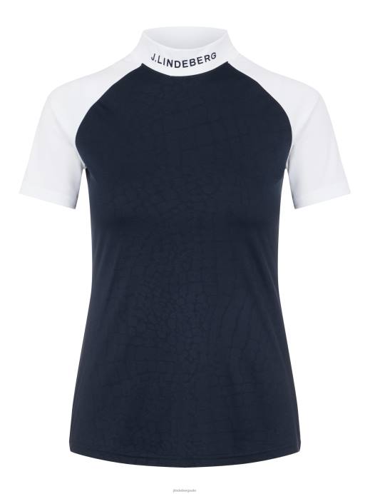 Women J.Lindeberg Navy Croco Zelda Golf Top Clothing 8R622644