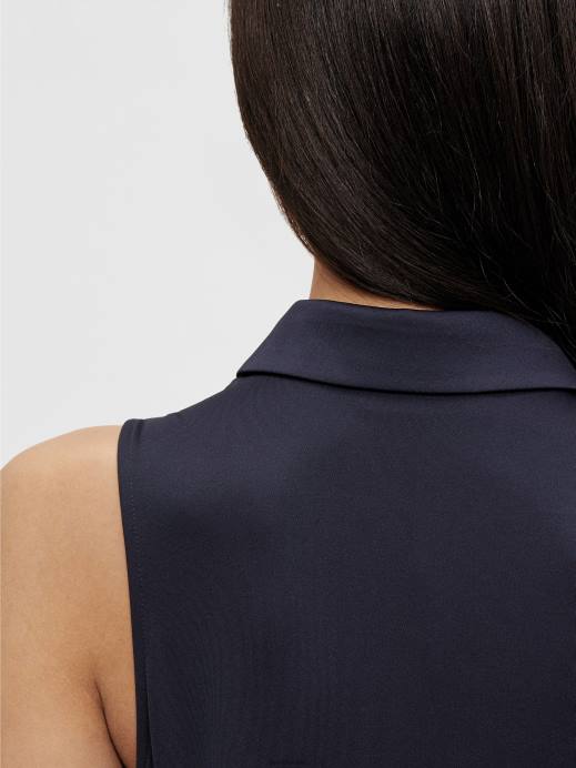 Women J.Lindeberg Navy Dena Sleeveless Golf Top Clothing 8R622652