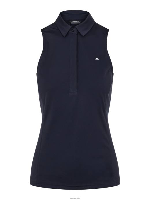 Women J.Lindeberg Navy Dena Sleeveless Golf Top Clothing 8R622652