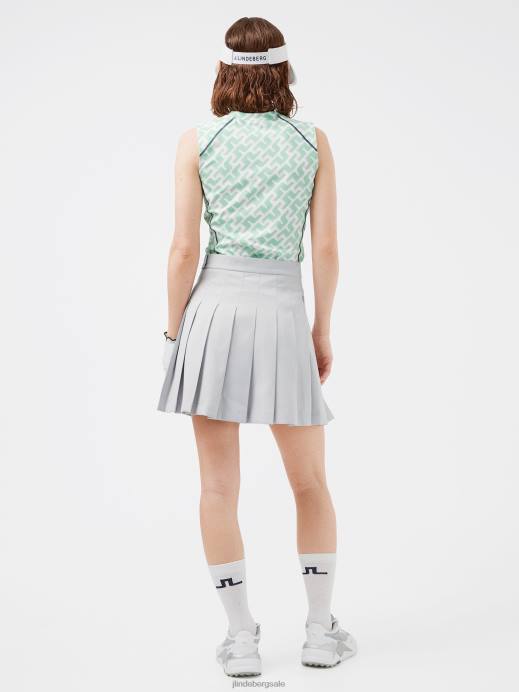 Women J.Lindeberg Spring Bud 3D Bridge Monogram Mona Sleeveless Golf Top Clothing 8R622591