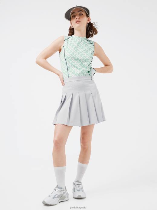 Women J.Lindeberg Spring Bud 3D Bridge Monogram Mona Sleeveless Golf Top Clothing 8R622591