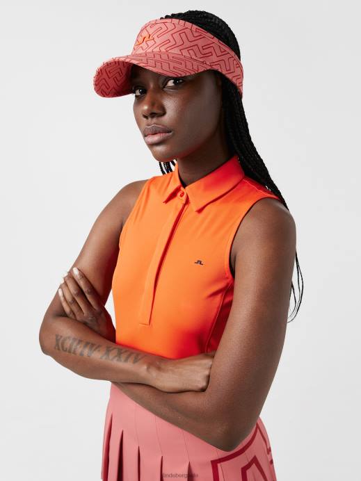 Women J.Lindeberg Tangerine Tango Dena Sleeveless Golf Top Clothing 8R622623