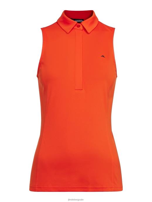 Women J.Lindeberg Tangerine Tango Dena Sleeveless Golf Top Clothing 8R622623