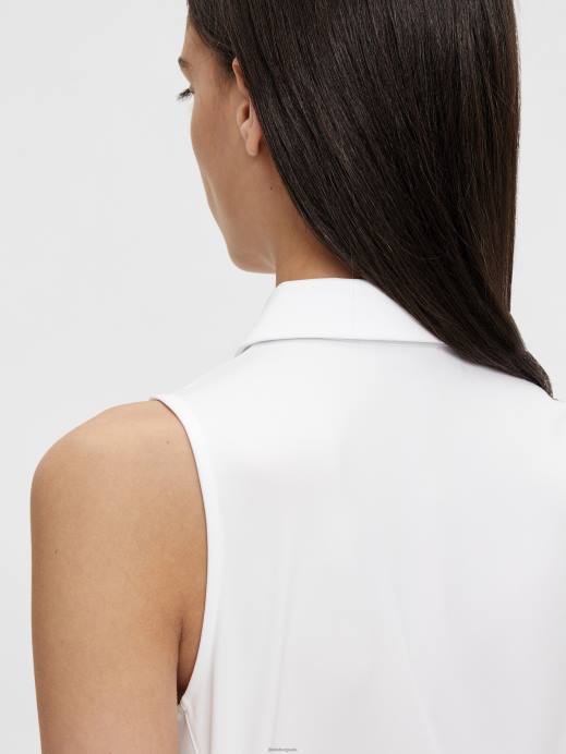 Women J.Lindeberg White Dena Sleeveless Golf Top Clothing 8R622651