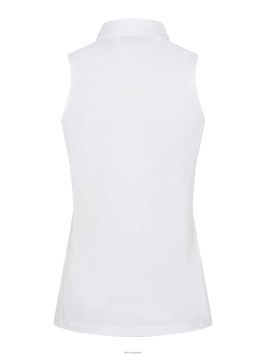 Women J.Lindeberg White Dena Sleeveless Golf Top Clothing 8R622651
