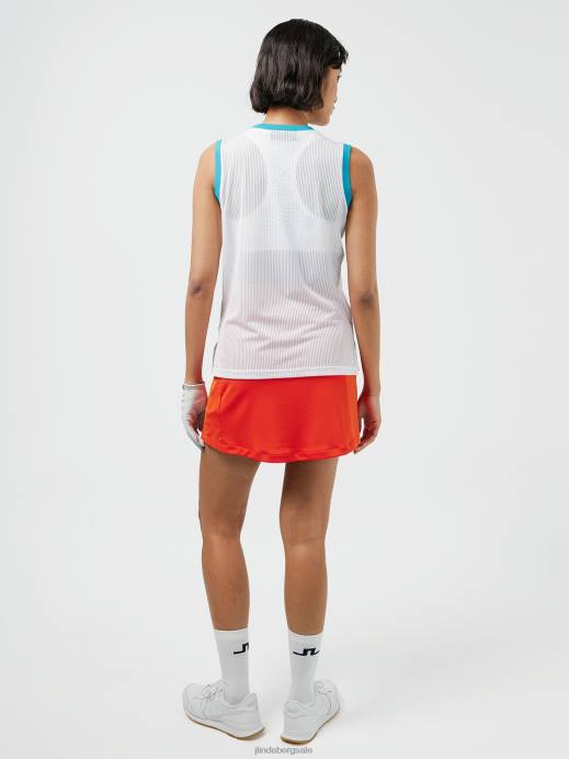 Women J.Lindeberg White Marion Mesh Top Clothing 8R622598