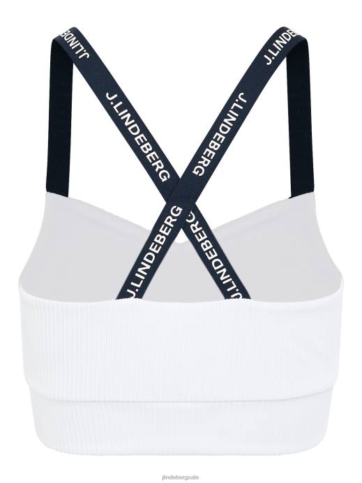 Women J.Lindeberg White Mika Golf Top Clothing 8R622605