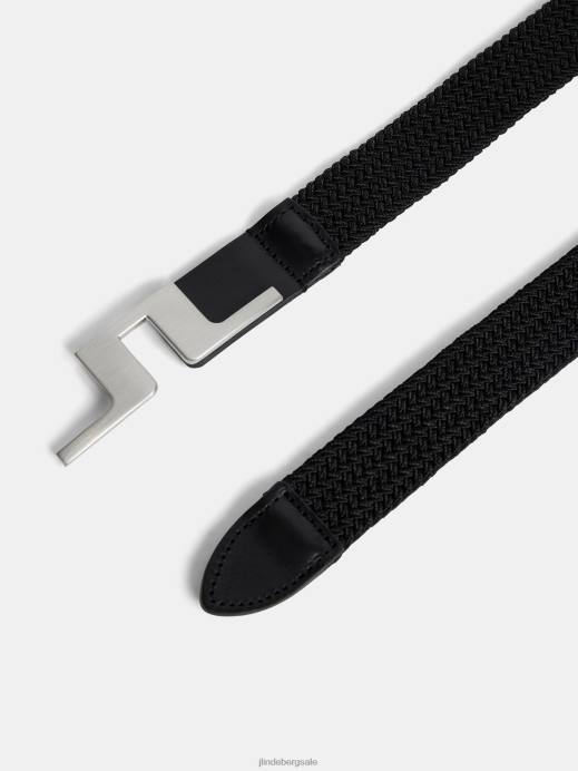 Women J.Lindeberg Black Lykke Braided Belt Accessory 8R621950