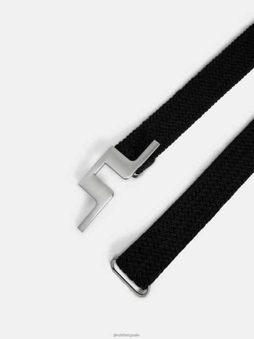 Women J.Lindeberg Black Lykke Braided Belt Accessory 8R621993