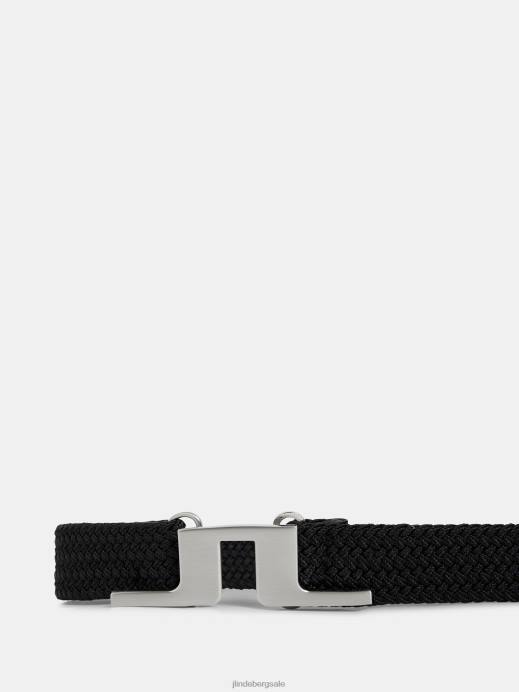 Women J.Lindeberg Black Lykke Braided Belt Accessory 8R621993