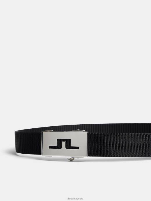 Women J.Lindeberg Black Reese Webbing Belt Accessory 8R621944