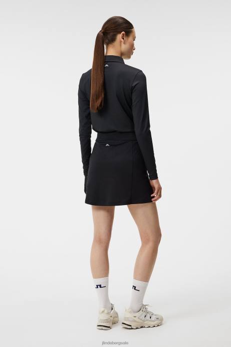 Women J.Lindeberg Black Amelie Mid-Length Skirt Clothing 8R621582