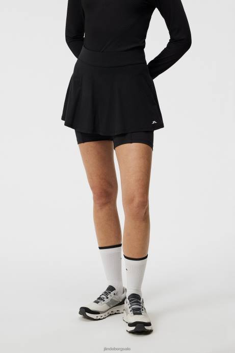 Women J.Lindeberg Black Petra Skirt Clothing 8R621609
