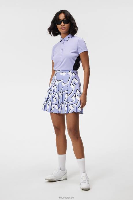 Women J.Lindeberg Bridge Wave Sweet Lavender Adina Print Skirt Clothing 8R621569