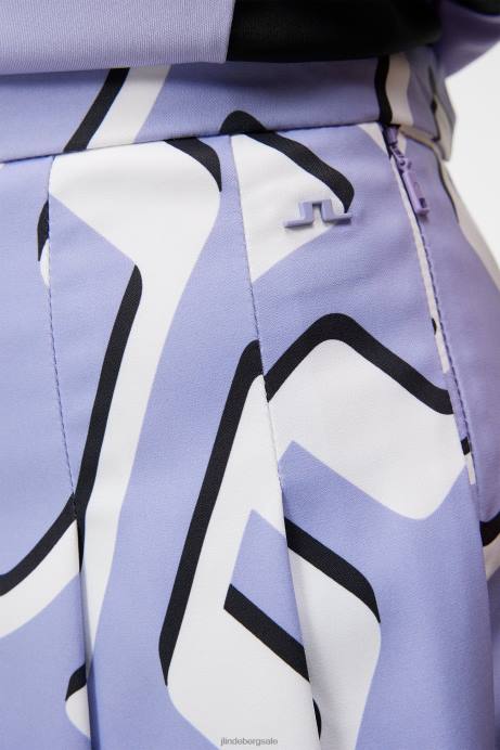 Women J.Lindeberg Bridge Wave Sweet Lavender Adina Print Skirt Clothing 8R621569