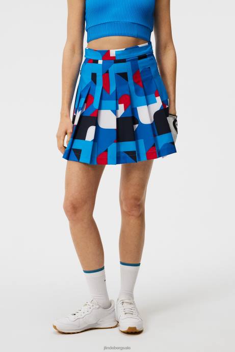 Women J.Lindeberg Brilliant Blue Big Bridge Adina Print Skirt Clothing 8R621676