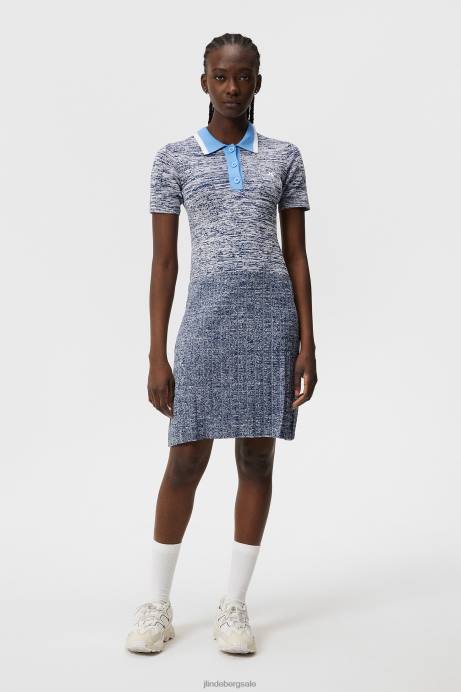 Women J.Lindeberg Estate Blue Holly Knitted Dress Clothing 8R621555