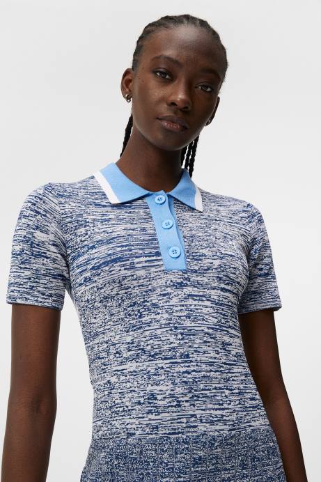 Women J.Lindeberg Estate Blue Holly Knitted Dress Clothing 8R621555