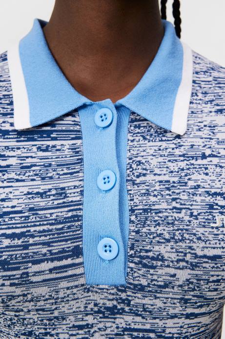 Women J.Lindeberg Estate Blue Holly Knitted Dress Clothing 8R621555