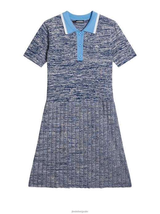 Women J.Lindeberg Estate Blue Holly Knitted Dress Clothing 8R621555
