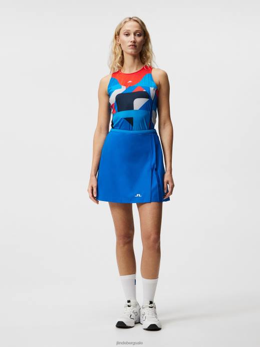 Women J.Lindeberg Lapis Blue Sierra Pleat Skirt Clothing 8R621669