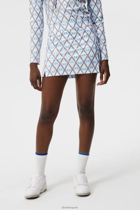 Women J.Lindeberg Little Boy Blue Diamond Amelie Print Skirt Clothing 8R621578