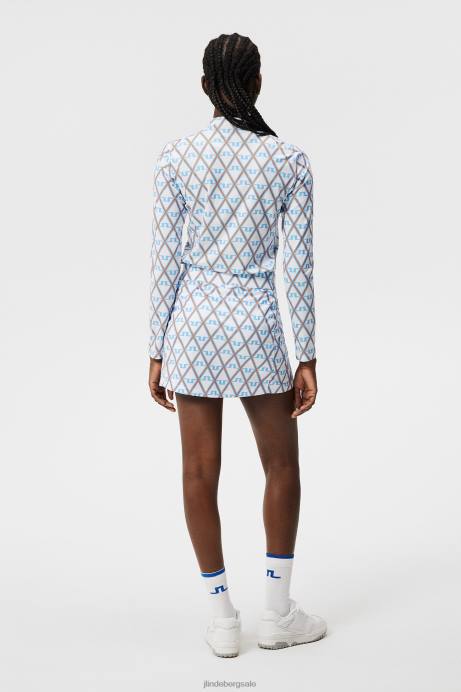 Women J.Lindeberg Little Boy Blue Diamond Amelie Print Skirt Clothing 8R621578