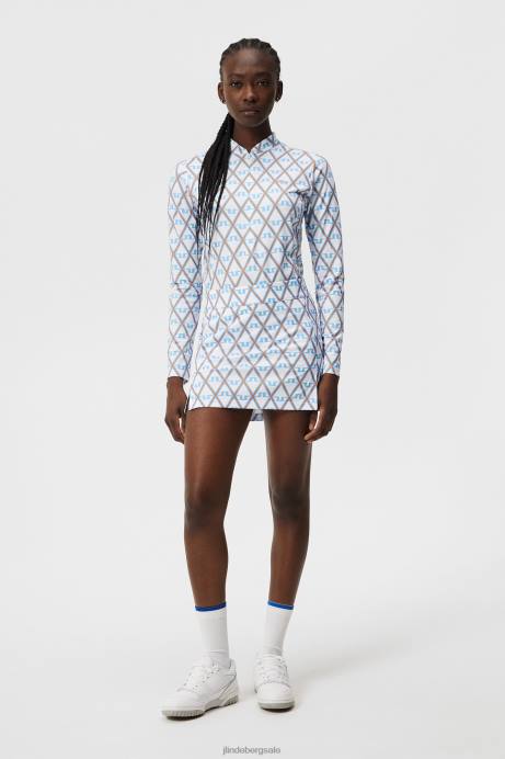 Women J.Lindeberg Little Boy Blue Diamond Amelie Print Skirt Clothing 8R621578