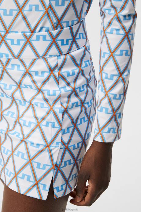 Women J.Lindeberg Little Boy Blue Diamond Amelie Print Skirt Clothing 8R621578