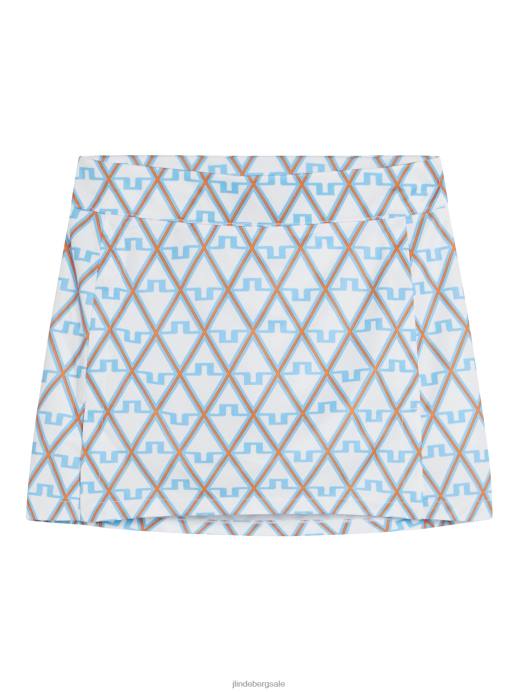 Women J.Lindeberg Little Boy Blue Diamond Amelie Print Skirt Clothing 8R621578
