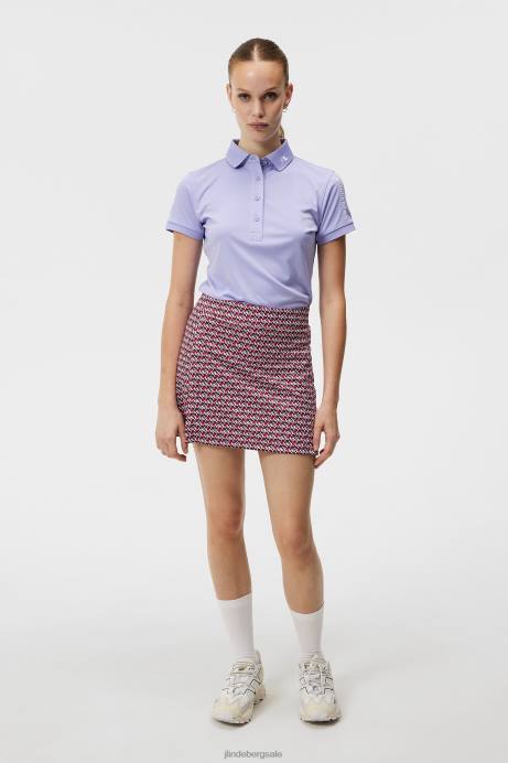 Women J.Lindeberg Micro Bridge Rose Red Amelie Mid-Length Print Skirt Clothing 8R621581