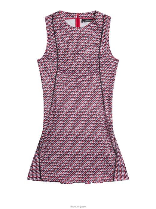 Women J.Lindeberg Micro Bridge Rose Red Helena Print Dress Clothing 8R621565