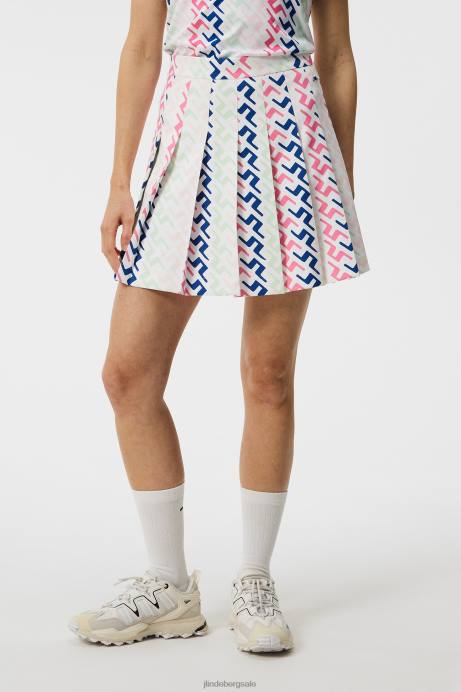 Women J.Lindeberg Pink Painted Bridge Adina Print Skirt Clothing 8R621606