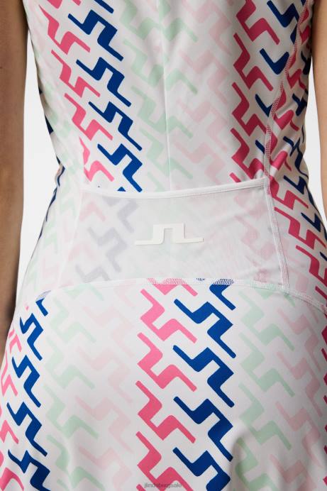 Women J.Lindeberg Pink Painted Bridge Helena Print Dress Clothing 8R621596