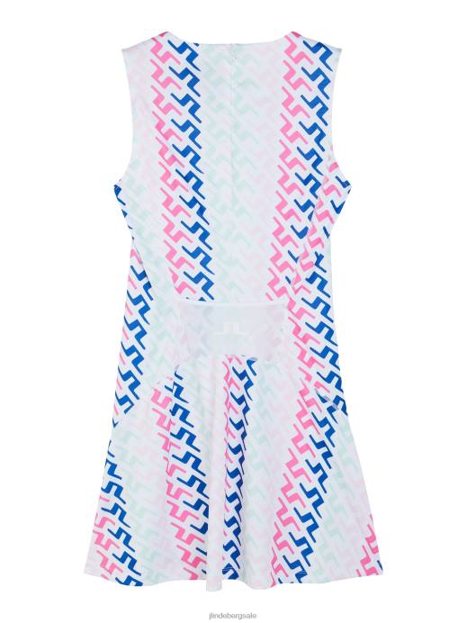 Women J.Lindeberg Pink Painted Bridge Helena Print Dress Clothing 8R621596