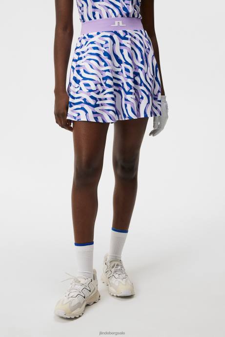 Women J.Lindeberg Purple Painted Zebra Joline Print Skirt Clothing 8R621597